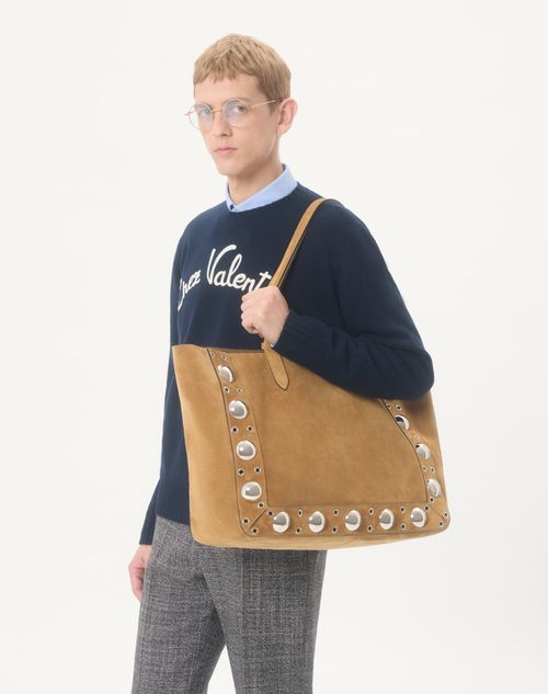 Valentino - シェ ヴァレンティノ エンブロイダリー ウール クルーネックニットプル - ブルー - メンズ - ニット